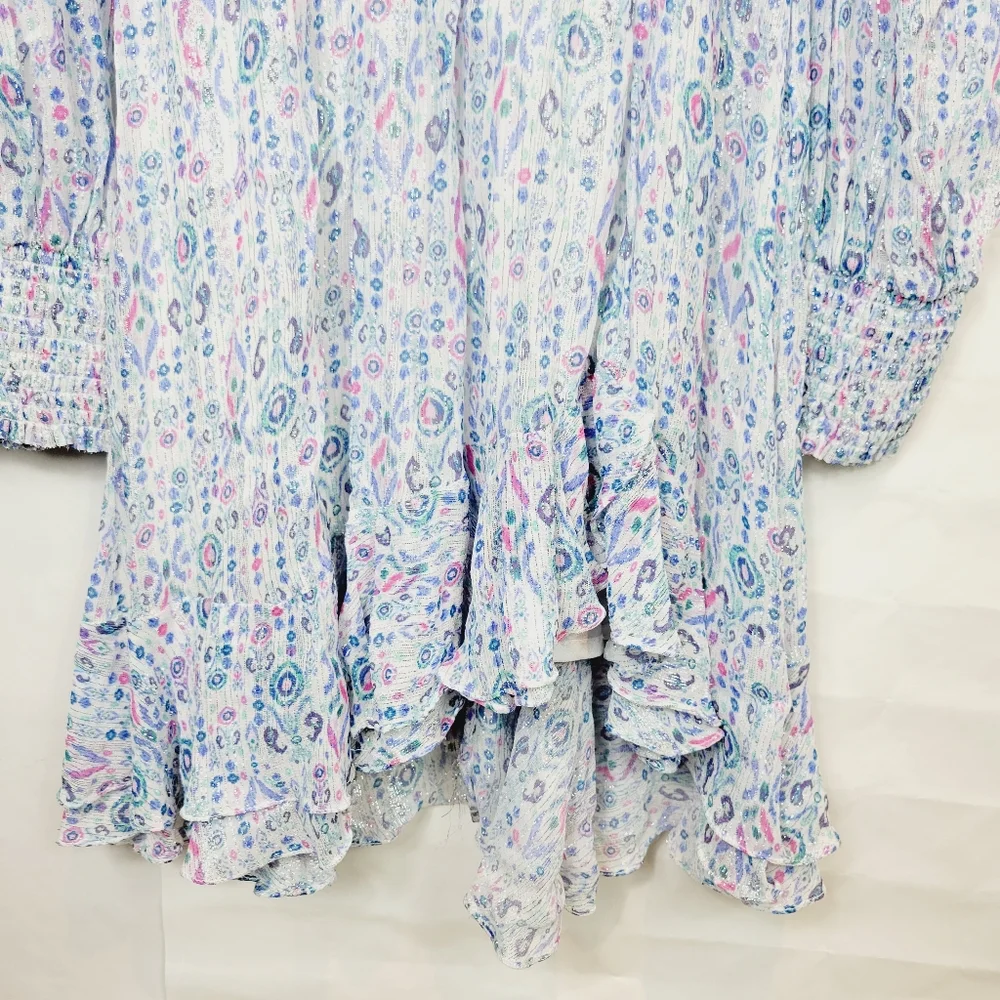 Rococo sand blue metallic mini dress - Picture 6 of 11